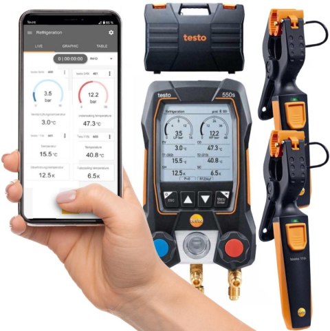 TESTO Elektroniczna oprawa zaworowa Testo 550s zestaw Smart 0564 5502