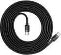 BASEUS KABEL USB-C / USB-C Baseus Cafule CATKLF-HG1 200cm 60W 3A PD 2.0 QC 3.0 CZARNO-SZARY W OPLOCIE