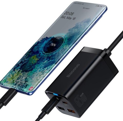 BASEUS ŁADOWARKA SIECIOWA Baseus GaN 3 Pro Desktop Charger CCGP040101 65W 2x USB-A 2x USB-C PD 3.0 QC 4.0