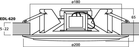 MONACOR GŁOŚNIK MONACOR EDL-620 SUFITOWY OKRĄGŁY 20W BIAŁY