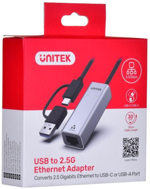 UNITEK Adapter Unitek U1313C USB-A/C na RJ45 2.5G Ethernet
