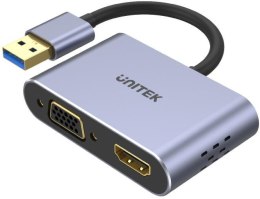 UNITEK Adapter Unitek V1304A USB-A na HDMI i VGA, FullHD