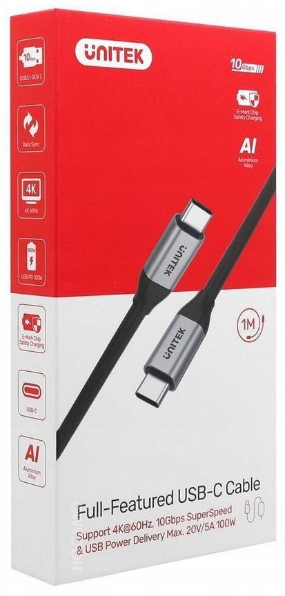 UNITEK Kabel USB Unitek USB-C na USB-C 10Gbps 4K 60Hz 20V/5A