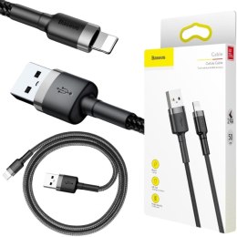 BASEUS KABEL USB-A / Lightning iPhone Baseus Cafule CALKLF-AG1 50cm Apple 2.4A CZARNO-SZARY W OPLOCIE