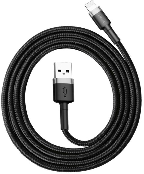 BASEUS KABEL USB-A / Lightning iPhone Baseus Cafule CALKLF-BG1 100cm Apple 2.4A CZARNO-SZARY W OPLOCIE