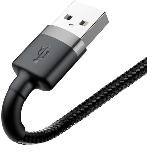 BASEUS KABEL USB-A / Lightning iPhone Baseus Cafule CALKLF-BG1 100cm Apple 2.4A CZARNO-SZARY W OPLOCIE