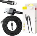 BASEUS KABEL USB-A / Lightning iPhone Baseus Cafule CALKLF-RG1 300cm Apple 2A CZARNO-SZARY W OPLOCIE