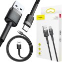 BASEUS KABEL USB-A / USB-C Baseus Cafule CATKLF-AG1 50cm 3A QC 3.0 CZARNO-SZARY W NYLONOWYM OPLOCIE