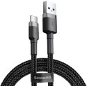 BASEUS KABEL USB-A / USB-C Baseus Cafule CATKLF-AG1 50cm 3A QC 3.0 CZARNO-SZARY W NYLONOWYM OPLOCIE