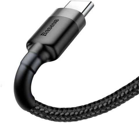 BASEUS KABEL USB-A / USB-C Baseus Cafule CATKLF-AG1 50cm 3A QC 3.0 CZARNO-SZARY W NYLONOWYM OPLOCIE