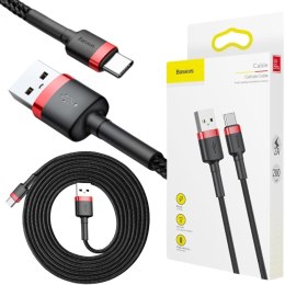 BASEUS KABEL USB-A / USB-C Baseus Cafule CATKLF-C91 200cm 2A QC 3.0 CZARNO-CZERWONY W OPLOCIE