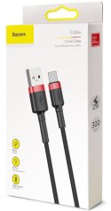 BASEUS KABEL USB-A / USB-C Baseus Cafule CATKLF-U91 300cm 2A QC 3.0 CZARNO-CZERWONY W OPLOCIE