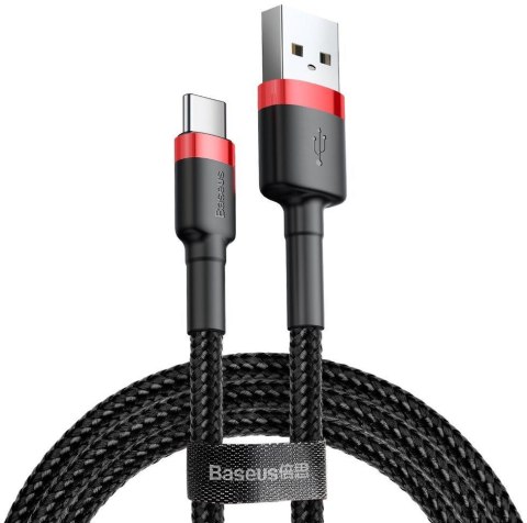 BASEUS KABEL USB-A / USB-C Baseus Cafule CATKLF-U91 300cm 2A QC 3.0 CZARNO-CZERWONY W OPLOCIE