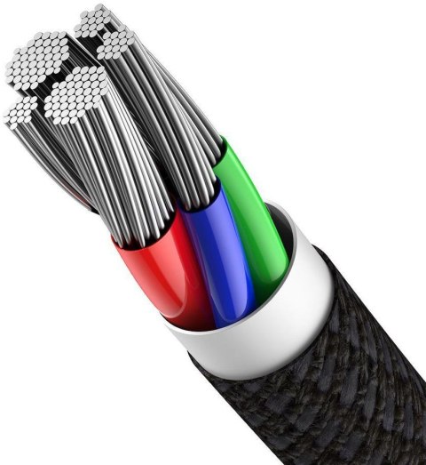 BASEUS KABEL USB-C / Lightning iPhone Baseus Cafule CATLGD-A01 2m 20W PD Quick Charging CZARNY W OPLOCIE