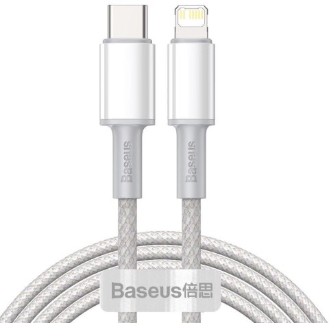 BASEUS KABEL USB-C / Lightning iPhone Baseus Cafule CATLGD-A02 2m 20W PD Quick Charging BIAŁY W OPLOCIE