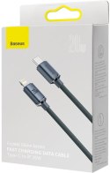 BASEUS KABEL USB-C / Lightning iPhone Baseus Crystal CAJY000301 2m 20W PD QC CZARNY W OPLOCIE PREMIUM