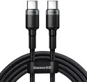 BASEUS KABEL USB-C / USB-C Baseus Cafule CATKLF-ALG1 200cm 100W 5A PD 2.0 QC 3.0 CZARNO-SZARY W OPLOCIE