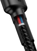 BASEUS KABEL USB-C / USB-C Baseus Cafule CATKLF-GG1 100cm 60W 3A PD 2.0 QC 3.0 CZARNO-SZARY W OPLOCIE