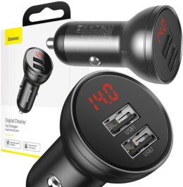 BASEUS ŁADOWARKA SAMOCHODOWA Baseus Digital Display CCBX-0G 24W 4.8A 2x USB-A CZARNA