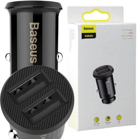 BASEUS ŁADOWARKA SAMOCHODOWA Baseus Grain CCALL-ML01 15.5W 3.1A 2x USB-A