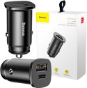 BASEUS ŁADOWARKA SAMOCHODOWA Baseus Square CCALL-AS01 30W 5A 1x USB-A 1x USB-C QC 4.0+
