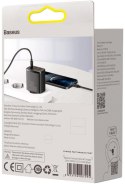BASEUS ŁADOWARKA SIECIOWA Baseus Compact Quick Charger CCXJ-E01 30W 2x USB-A 1x USB-C PD 3.0 QC 3.0 CZARNA