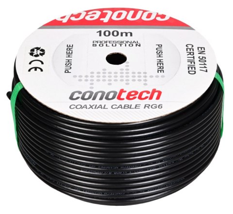 CONOTECH PRZEWÓD KONCENTRYCZNY NS100 TRI ŻELOWANY CZARNY - rolka 100m