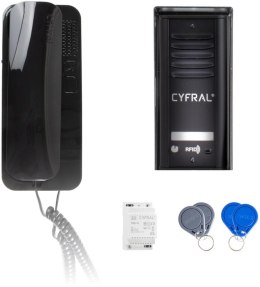 CYFRAL DOMOFON CYFRAL COSMO 1-LOKATORSKI KASETA CZARNA/UNIFON CZARNY