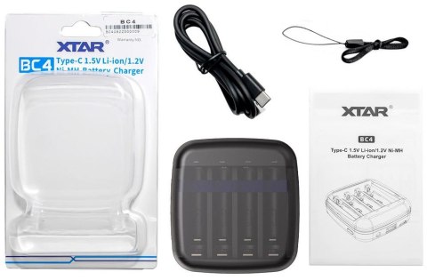 XTAR Ładowarka do akumulatorów cylindrycznych Li-ion 1,5V / Ni-MH AA / AAA Xtar BC4