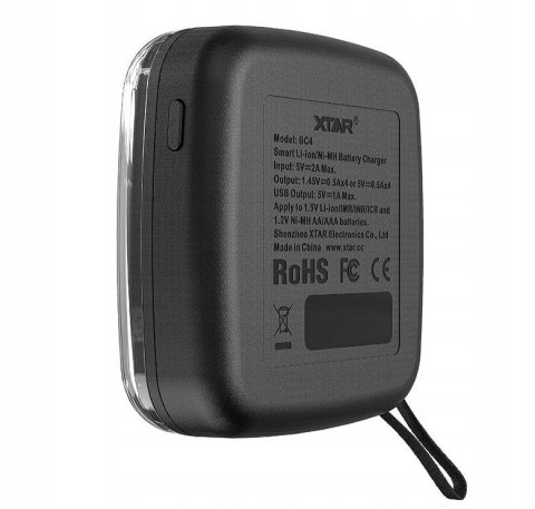 XTAR Ładowarka do akumulatorów cylindrycznych Li-ion 1,5V / Ni-MH AA / AAA Xtar BC4