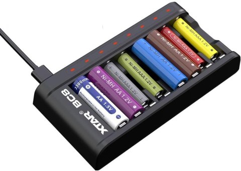 XTAR Ładowarka do akumulatorów cylindrycznych Li-ion 1,5V / Ni-MH AA / AAA Xtar BC8