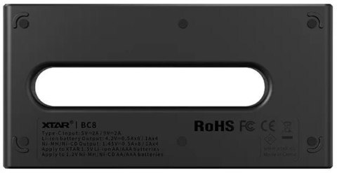 XTAR Ładowarka do akumulatorów cylindrycznych Li-ion 1,5V / Ni-MH AA / AAA Xtar BC8
