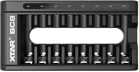 XTAR Ładowarka do akumulatorów cylindrycznych Li-ion 1,5V / Ni-MH AA / AAA Xtar BC8