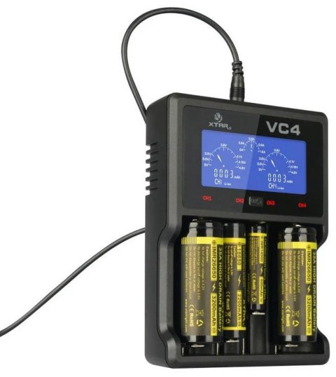 XTAR Ładowarka do akumulatorów cylindrycznych Li-ion / Ni-MH AA / AAA / 18650 Xtar VC4