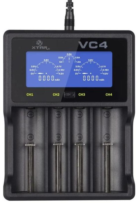 XTAR Ładowarka do akumulatorów cylindrycznych Li-ion / Ni-MH AA / AAA / 18650 Xtar VC4