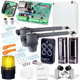 GENIUS Zestaw Genius G-Bat 400 do bram 8m dwuskrzydłowych (lampa + stopka + odboje + moduł Wi-Fi)