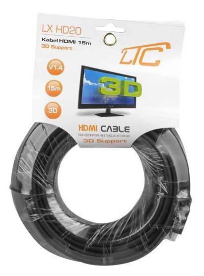 LTC Kabel HDMI-HDMI v1.4+filtry 15m