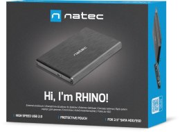 NATEC Zewnętrzna obudowa dysku Natec Rhino SATA 2.5cala USB 2.0 Slim czarny