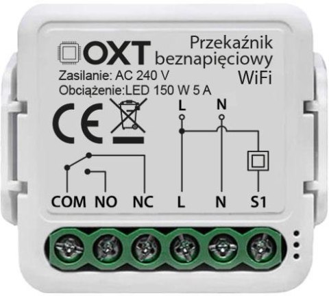 OXT Moduł OXT mini 1 obwód beznapięciowy WiFi Tuya