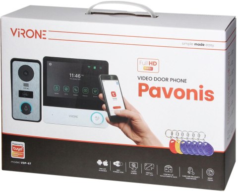VIRONE WIDEODOMOFON VIRONE VDP-67 FullHD, czytnik RFID, TUYA
