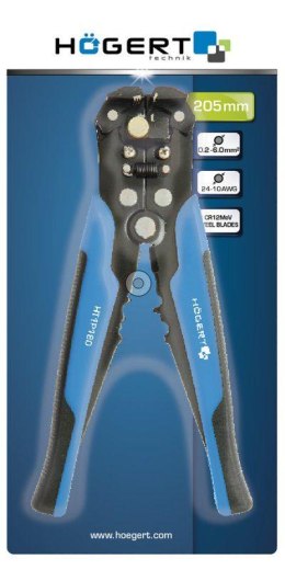 HOEGERT Hoegert HT1P181 Automatyczny ściągacz izolacji 205 mm, 0.2-6.0 mm2