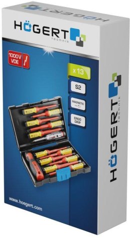 HOEGERT Hoegert HT1S997 Wkrętaki - zestaw 13 szt, izolowane 1000V