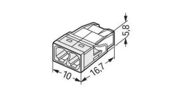 WAGO Szybkozłączka uniwersalna DRUT 2x 0,5-2,5mm2 WAGO 2273-202 100szt.