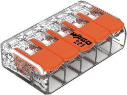 WAGO Szybkozłączka uniwersalna LINKA/DRUT 5x 0,2-4mm2 WAGO 221-415 (Paczka 25szt.)