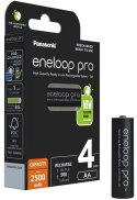 PANASONIC Akumulatorki R6 / AA Panasonic Eneloop PRO 2500mAh Ni-MH BK-3HCDE/4BE (blister 4 szt.)