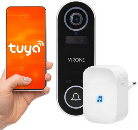 VIRONE BEZPRZEWODOWY DZWONEK Z KAMERĄ WI-FI, TUYA VIRONE VDB-1