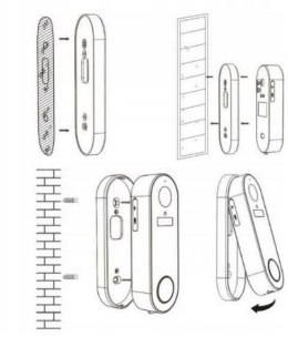 VIRONE BEZPRZEWODOWY DZWONEK Z KAMERĄ WI-FI, TUYA VIRONE VDB-1