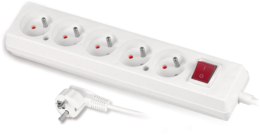 JONEX Przedłużacz z pięciokrotnym gniazdem z wyłącznikiem 3x2p+Z 10A 3m biały