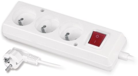 JONEX Przedłużacz z trzykrotnym gniazdem z wyłącznikiem 3x2p+Z 10A 3m biały