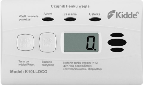 KIDDE Czujnik czadu z wyświetlaczem Kidde K10LLDCO